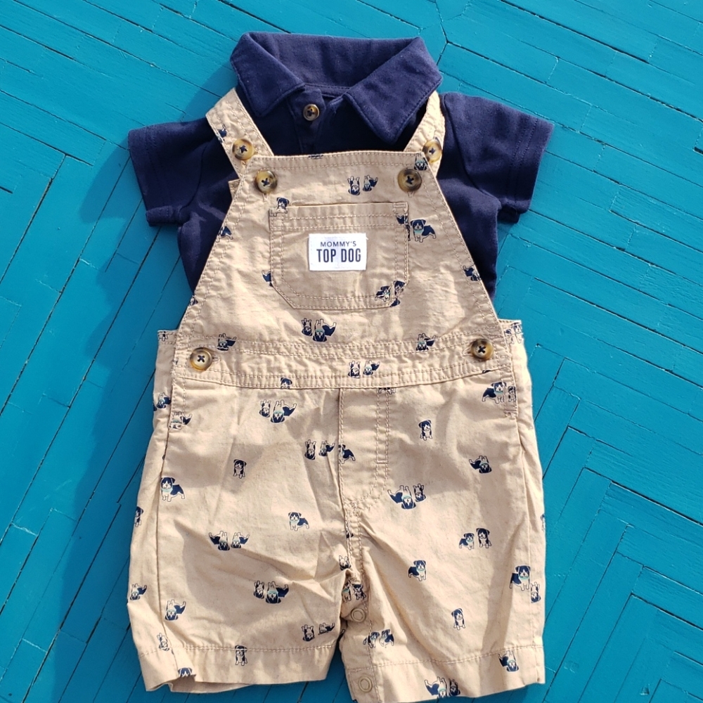Overall shorts outfit